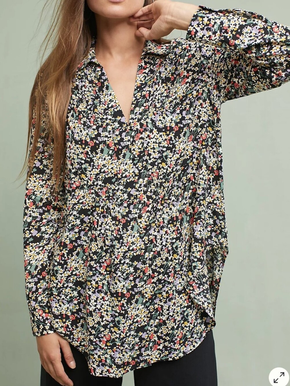Ditsy Floral Matilda Buttondown by Maeve for Anthropologie - Size Small